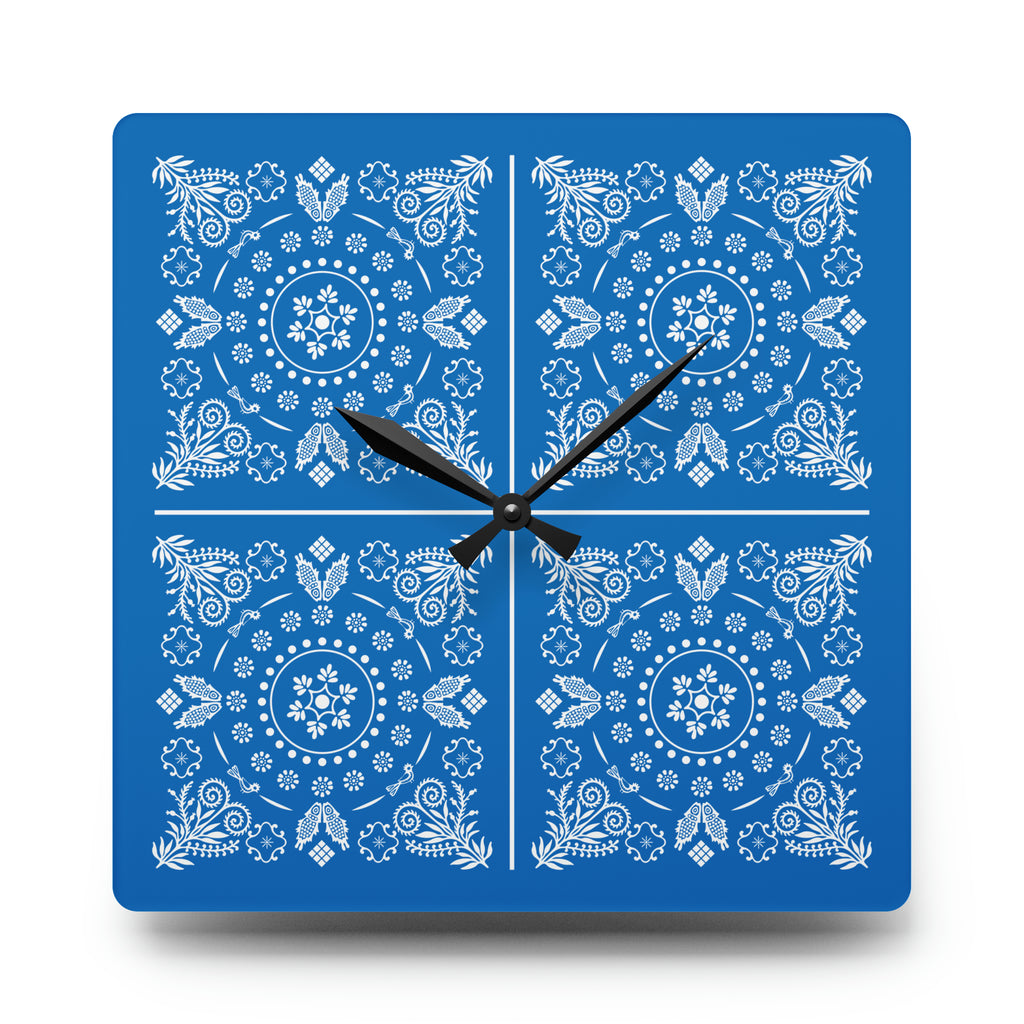 Acrylic Wall Clock with Georgian traditional tablecloth design