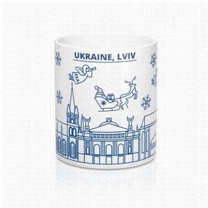 Mug 11oz With Ukrainian city of lviv
