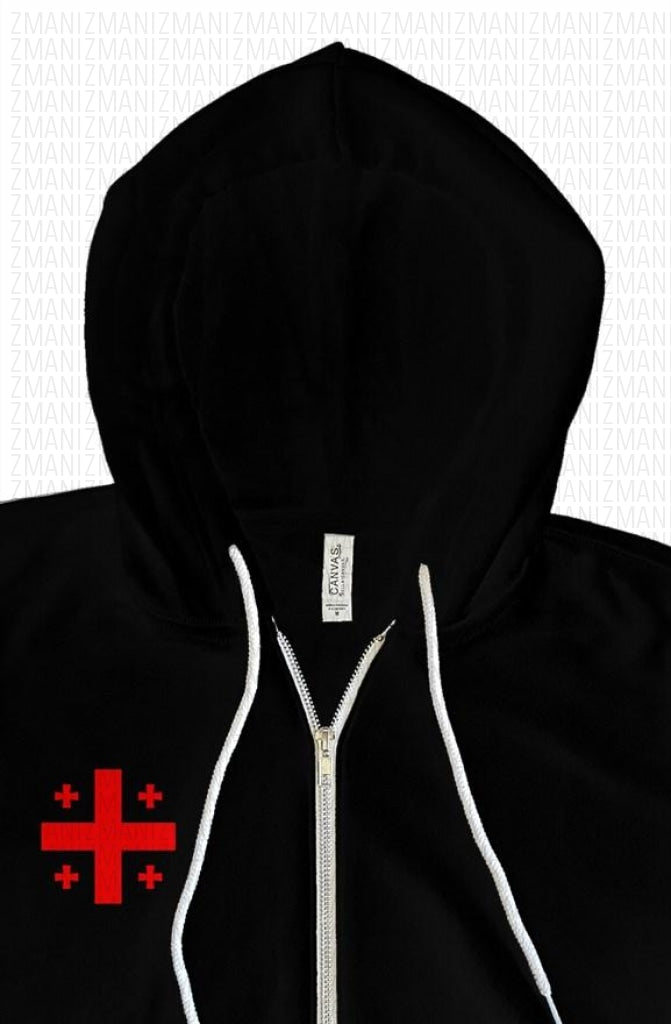 Hoodie with embroidered Georgian Flag