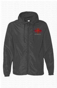 Water proof wind breaker with embroidered Georgian flag 