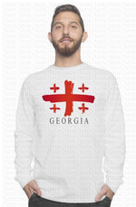 Long sleeve t-shirt with Georgian flag