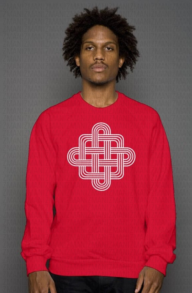Soft crew neck sweatshirt with Georgian traditional ornament