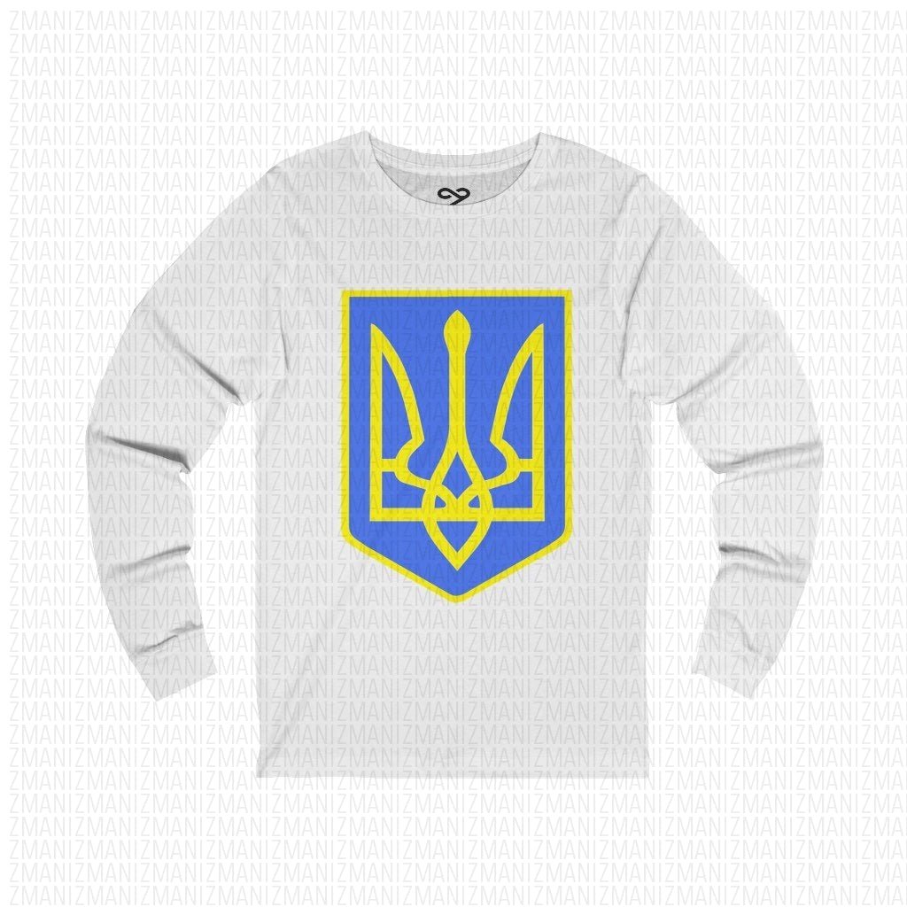 Long Sleeve Tee with Ukrainian Emblem