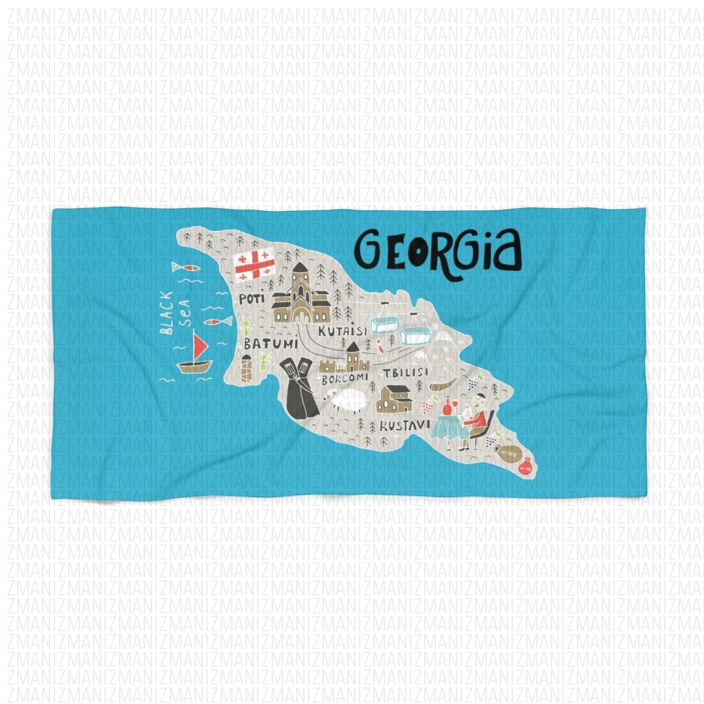 Beach Towel Mapf of Georgia [rep]