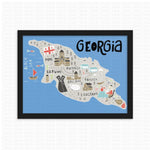 Framed Map Of Georgia matte paper poster