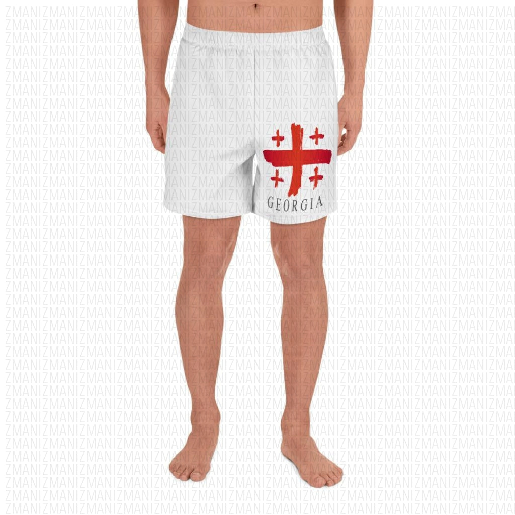 Men's Athletic Long Shorts w/ flag of Georgia