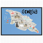 Framed Map Of Georgia matte paper poster