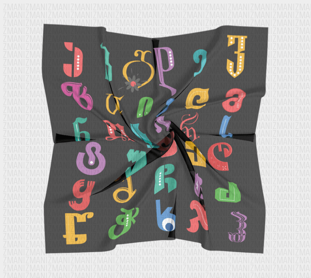 Scarf - Georgian Alphabet