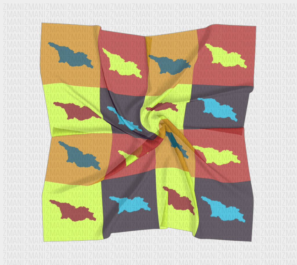 Scarf - Georgian popart map